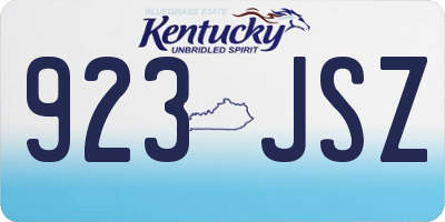 KY license plate 923JSZ
