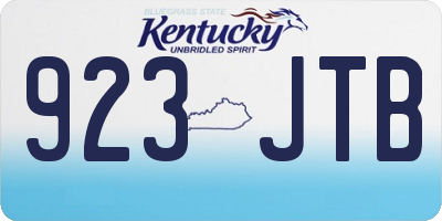 KY license plate 923JTB