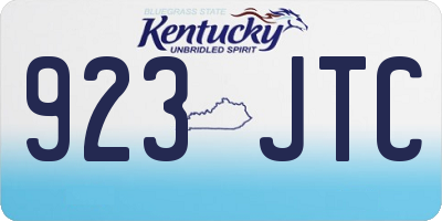 KY license plate 923JTC