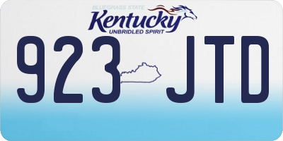 KY license plate 923JTD