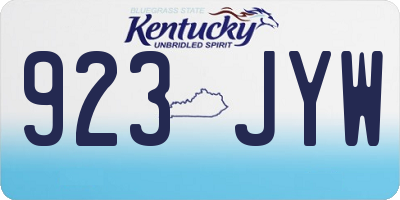 KY license plate 923JYW