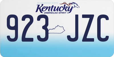 KY license plate 923JZC