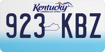 KY license plate 923KBZ