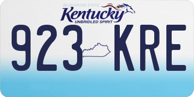 KY license plate 923KRE