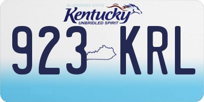 KY license plate 923KRL