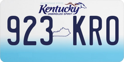 KY license plate 923KRO