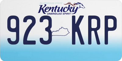 KY license plate 923KRP