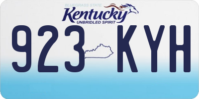 KY license plate 923KYH