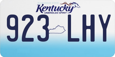 KY license plate 923LHY