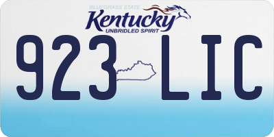 KY license plate 923LIC