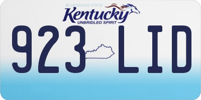 KY license plate 923LID