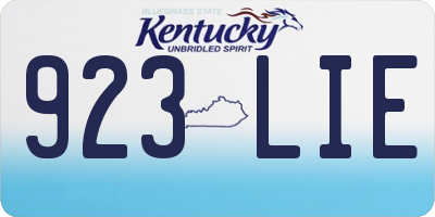 KY license plate 923LIE