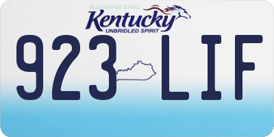 KY license plate 923LIF