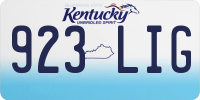 KY license plate 923LIG