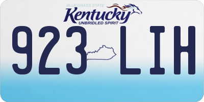 KY license plate 923LIH