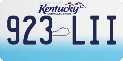 KY license plate 923LII