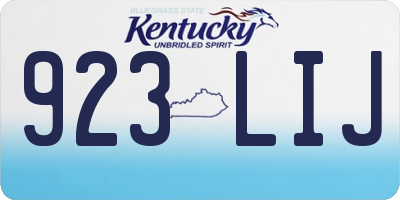 KY license plate 923LIJ