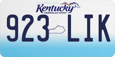 KY license plate 923LIK