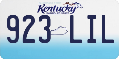 KY license plate 923LIL