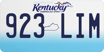 KY license plate 923LIM
