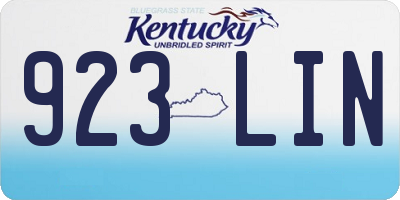 KY license plate 923LIN