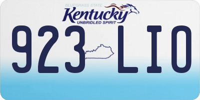 KY license plate 923LIO