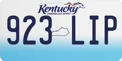 KY license plate 923LIP
