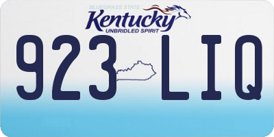 KY license plate 923LIQ
