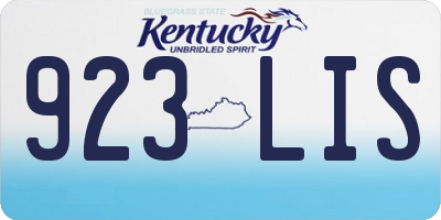 KY license plate 923LIS