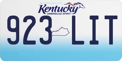 KY license plate 923LIT
