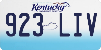 KY license plate 923LIV