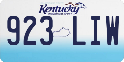 KY license plate 923LIW