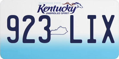 KY license plate 923LIX