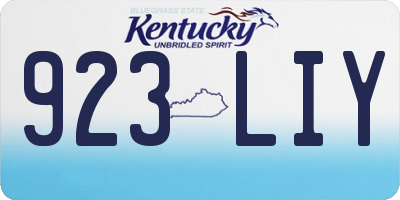 KY license plate 923LIY