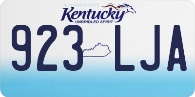 KY license plate 923LJA