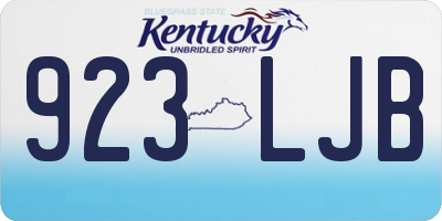 KY license plate 923LJB