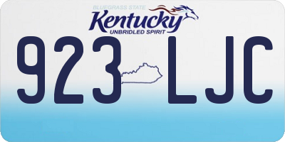 KY license plate 923LJC