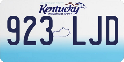 KY license plate 923LJD