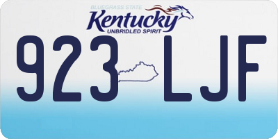 KY license plate 923LJF