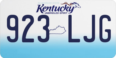 KY license plate 923LJG