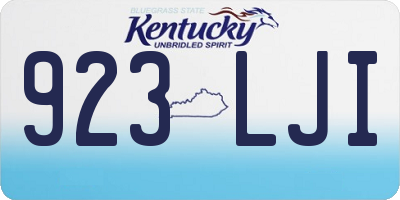 KY license plate 923LJI