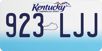 KY license plate 923LJJ
