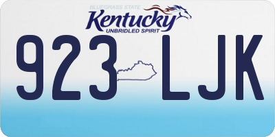 KY license plate 923LJK