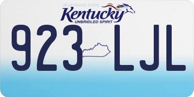 KY license plate 923LJL