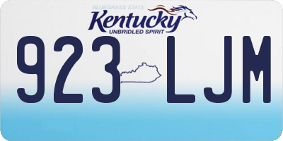 KY license plate 923LJM