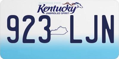 KY license plate 923LJN