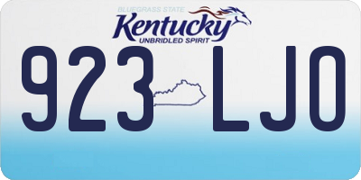 KY license plate 923LJO
