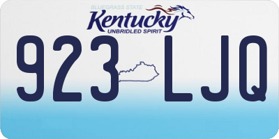 KY license plate 923LJQ