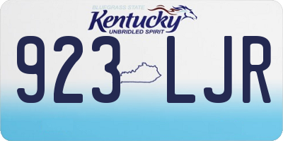 KY license plate 923LJR