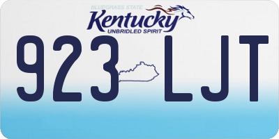 KY license plate 923LJT